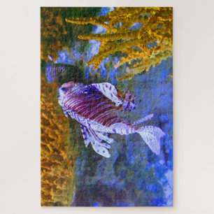 Puzzle Poissons tropicaux dans un aquarium.