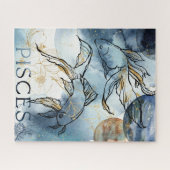 Puzzle Poissons twin poisson zodiac noir fleurs d'or plan (Horizontal)