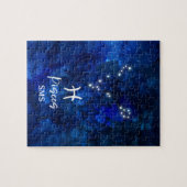 Puzzle Poissons Zodiac Constellation Bleu Galaxie Monogra (Horizontal)