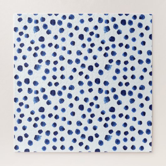 Puzzle Polka Bleue : Aquarelle Point sans joint. (Vertical)