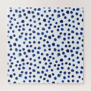 Puzzle Polka Bleue : Aquarelle Point sans joint.