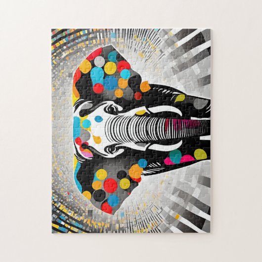 Puzzle Polka Dot Elephant Moderne Amusant (Vertical)