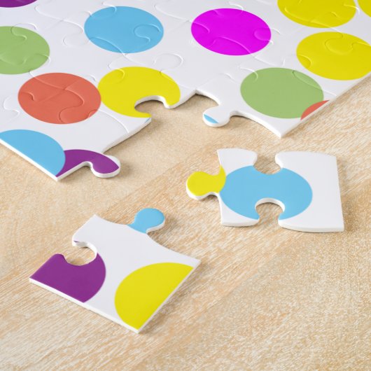 Puzzle Polka-Dots colorés sur blanc (Côté)