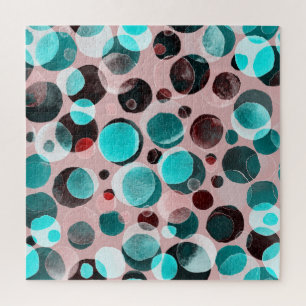 Puzzle Polka point aquarelle, motif abstrait.