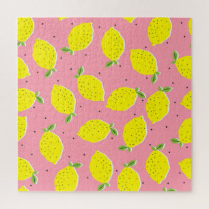 Puzzle Polka rose citron chaotique : Motif d'agrumes