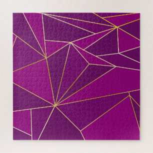 Puzzle Polygone violet Art : Gold Line Arrière - plan géo