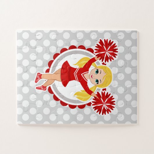 Puzzle Pom-pom girl - Blonde Rouge mignonne (Horizontal)