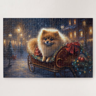 Puzzle Pomeranian Fêtes de Noël Brossé