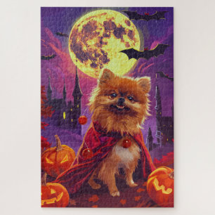 Puzzle Pomeranian Vampire Citrouilles Halloween Épouvanta