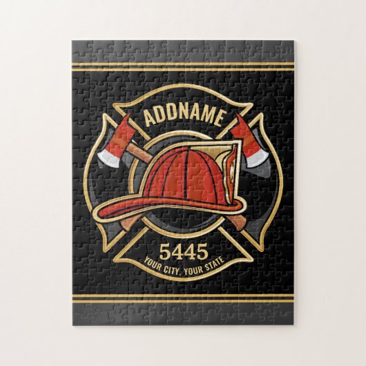 Puzzle Pompier AJOUTER LE NOM Insigne du service de pompi (Vertical)