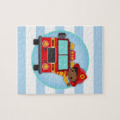 Puzzle Pompier Camion Africain Américain Garçon (Horizontal)