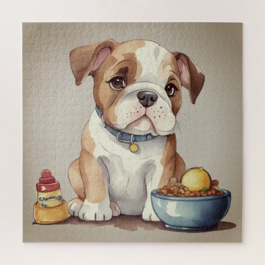 Puzzle Pondering little Bulldog (Vertical)