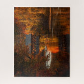 Puzzle Pont couvert à travers les couleurs automnales (Vertical)