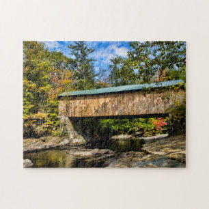 Puzzle Pont couvert de Montgomery avec feuillage d'automn