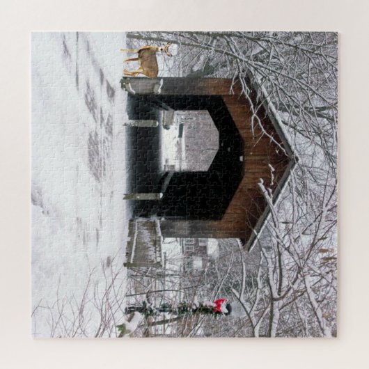 Puzzle Pont couvert en hiver (Horizontal)