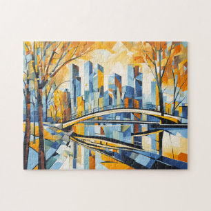 Puzzle Pont d'automne cubiste dans Cityscape