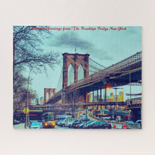 Puzzle Pont de Brooklyn New York. Vœux de Noël