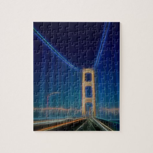 Puzzle Pont de Mackinac rougeoyant (Vertical)