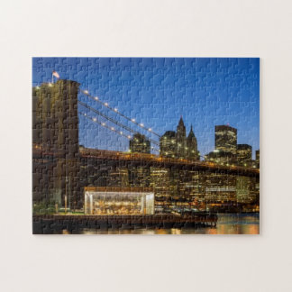 Puzzle Pont de Manhattan et de Brooklyn au crépuscule
