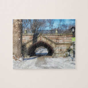 Puzzle Pont de pierre - Parc central en hiver