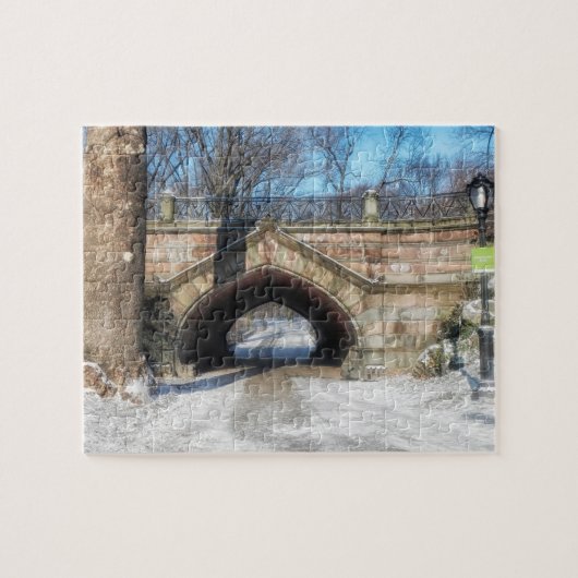 Puzzle Pont de pierre - Parc central en hiver (Horizontal)