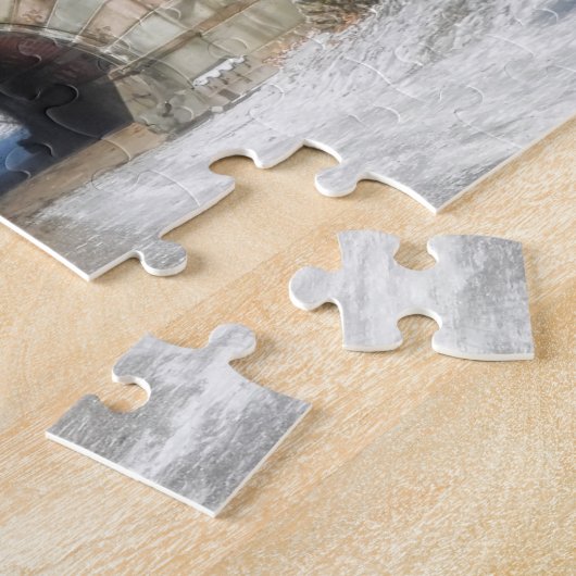 Puzzle Pont de pierre - Parc central en hiver (Côté)