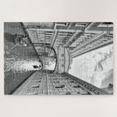 Puzzle Pont de Venise noir et blanc avec gondolier (Horizontal)