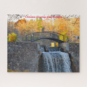 Puzzle Pont du Michigan. Vœux de Noël