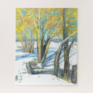 Puzzle pont en hiver