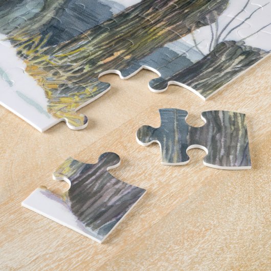 Puzzle pont en hiver (Côté)