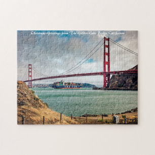 Puzzle Pont Golden Gate Californie. Vœux de Noël