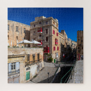 Puzzle Pont, rue étroite avec escaliers à La Valette
