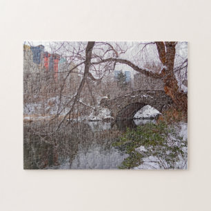 Puzzle Pont sur les eaux paisibles dans Central Park.