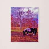 Puzzle PONY dans un champ de couleur PLANCHE (Vertical)