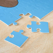 Puzzle Poo Emoji Voler Avec Des Ballons Dans Le Ciel Bleu (Côté)