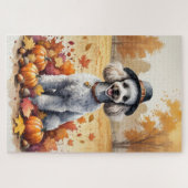 Puzzle Poodé En Automne Feuille L'Art Thanksgiving (Horizontal)