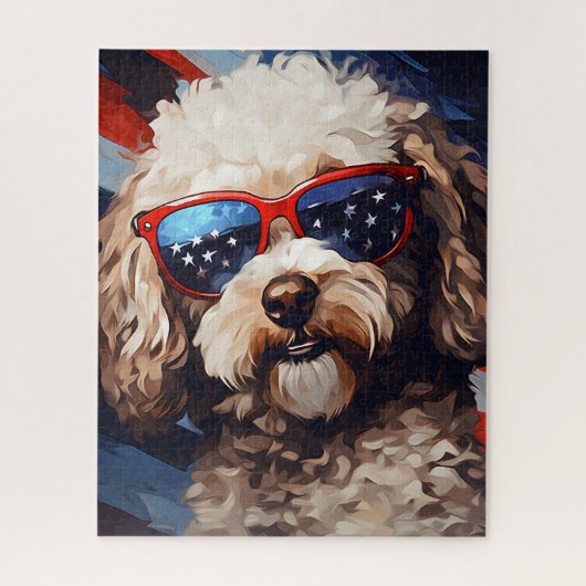 Puzzle Poodle 4 juillet fête de l'indépendance (Vertical)