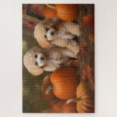 Puzzle Poodle Chiot Automne Citrouille délice (Vertical)