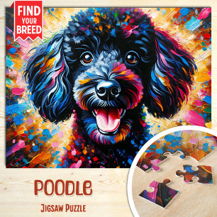 Puzzle Poodle Dog Portrait Acrylique Art Imprimer Amoureu