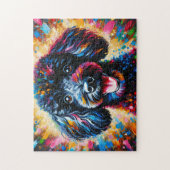 Puzzle Poodle Dog Portrait Acrylique Art Imprimer Amoureu (Vertical)