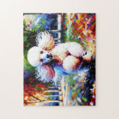 Puzzle Poodle Dog Portrait Acrylique Art Imprimer Amoureu (Vertical)