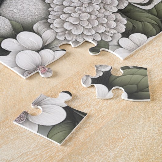 Puzzle Poodle en Fleurs Whimsical (Côté)