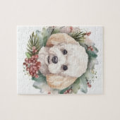 Puzzle Poodle Noël Wreath Festive Pup (Horizontal)