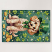 Puzzle Poodle Saint-Patrick Élégant Chien Chanceux (Horizontal)