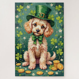 Puzzle Poodle Saint-Patrick Élégant Chien Chanceux