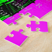 Puzzle Pop Art Big Ben Londres Voyage rose Vert (Côté)