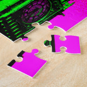 Puzzle Pop Art Big Ben Londres Voyage rose Vert (Côté)