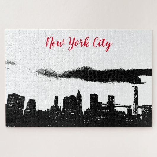 Puzzle Pop Art Black White New York City (Horizontal)