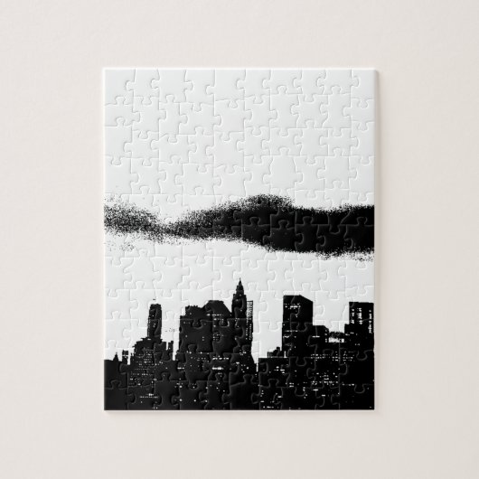 Puzzle Pop Art Black White New York City (Vertical)