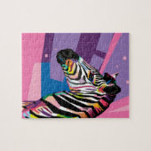 Puzzle Pop Art coloré Zebra Portrait (Horizontal)